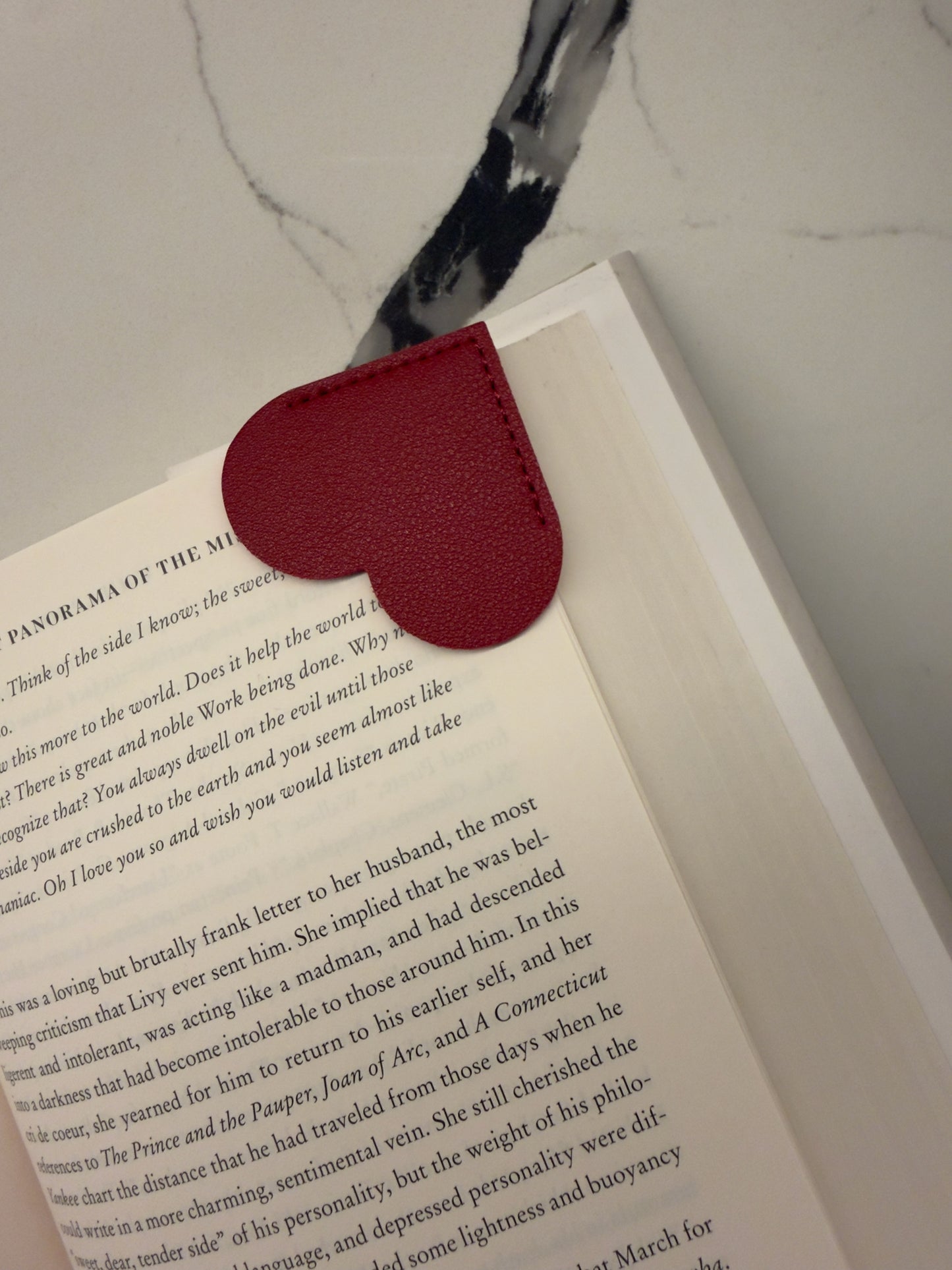 Leather Heart Corner Bookmark ❤️