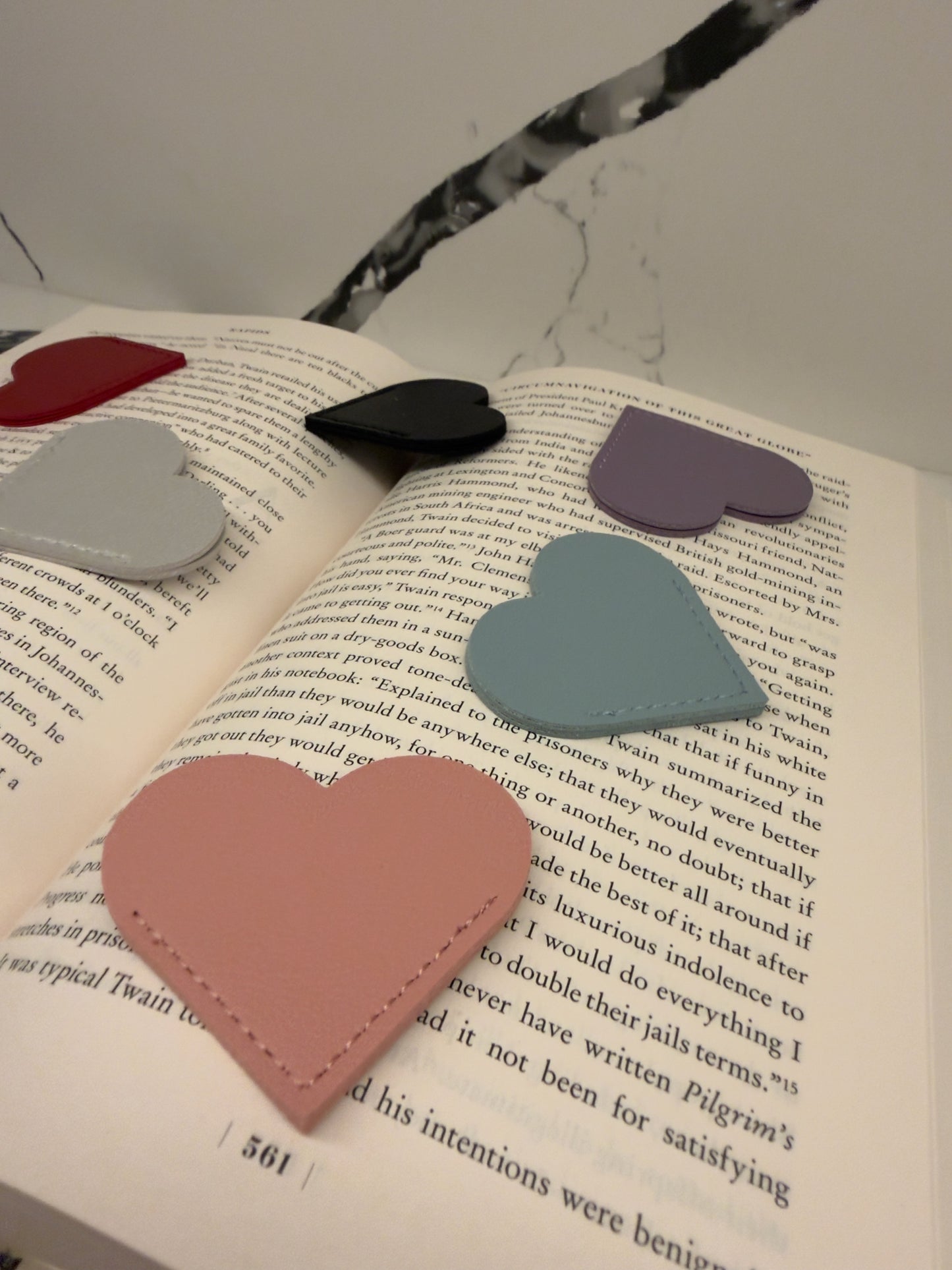 Leather Heart Corner Bookmark ❤️
